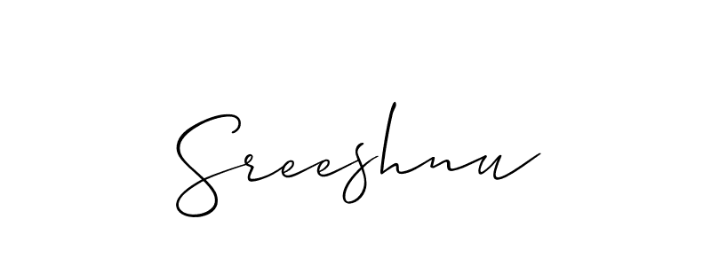 You should practise on your own different ways (Allison_Script) to write your name (Sreeshnu) in signature. don't let someone else do it for you. Sreeshnu signature style 2 images and pictures png