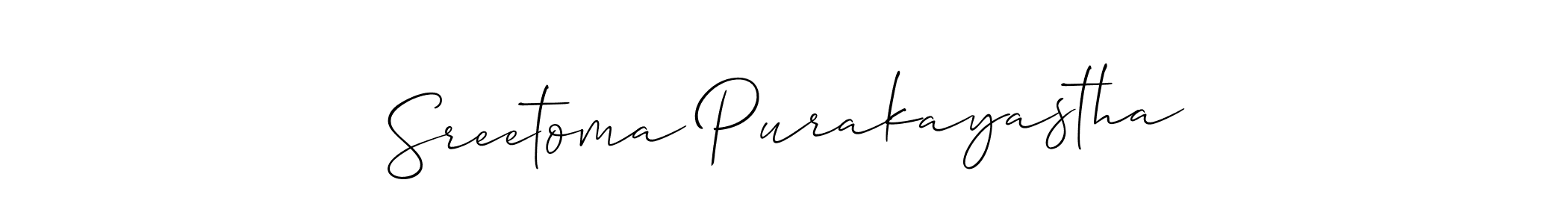 if you are searching for the best signature style for your name Sreetoma Purakayastha. so please give up your signature search. here we have designed multiple signature styles  using Allison_Script. Sreetoma Purakayastha signature style 2 images and pictures png