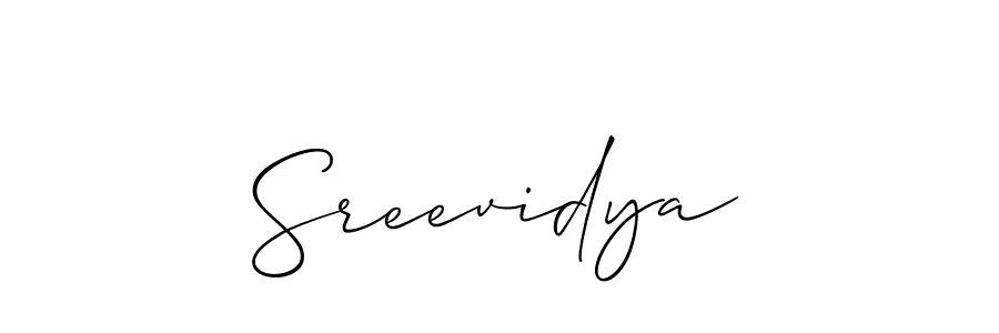 Design your own signature with our free online signature maker. With this signature software, you can create a handwritten (Allison_Script) signature for name Sreevidya. Sreevidya signature style 2 images and pictures png
