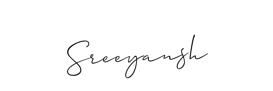 Use a signature maker to create a handwritten signature online. With this signature software, you can design (Allison_Script) your own signature for name Sreeyansh. Sreeyansh signature style 2 images and pictures png