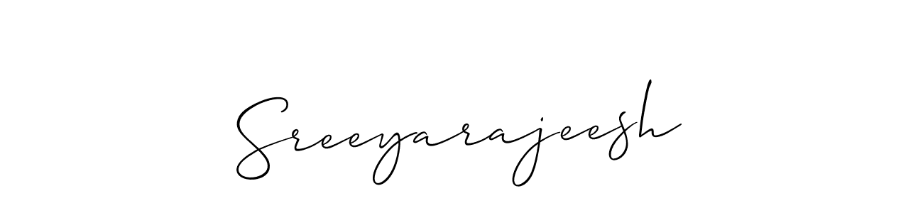 Also we have Sreeyarajeesh name is the best signature style. Create professional handwritten signature collection using Allison_Script autograph style. Sreeyarajeesh signature style 2 images and pictures png