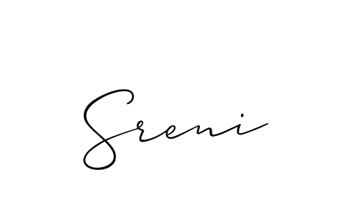 How to make Sreni signature? Allison_Script is a professional autograph style. Create handwritten signature for Sreni name. Sreni signature style 2 images and pictures png