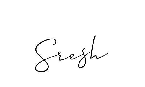 if you are searching for the best signature style for your name Sresh. so please give up your signature search. here we have designed multiple signature styles  using Allison_Script. Sresh signature style 2 images and pictures png
