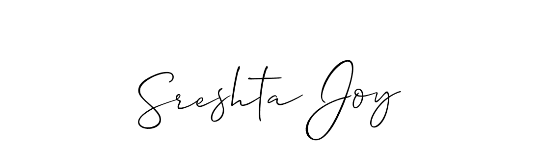 You should practise on your own different ways (Allison_Script) to write your name (Sreshta Joy) in signature. don't let someone else do it for you. Sreshta Joy signature style 2 images and pictures png