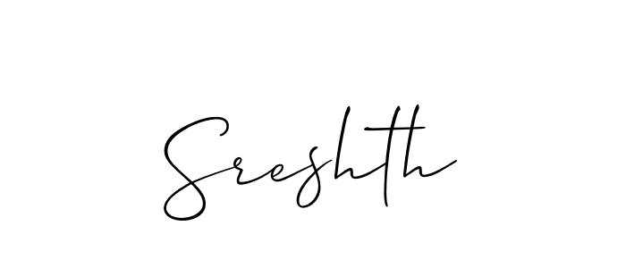 It looks lik you need a new signature style for name Sreshth. Design unique handwritten (Allison_Script) signature with our free signature maker in just a few clicks. Sreshth signature style 2 images and pictures png