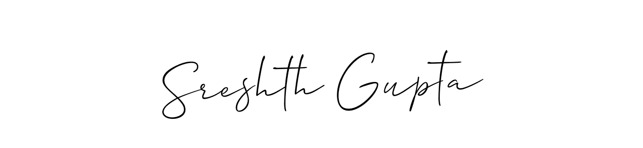 if you are searching for the best signature style for your name Sreshth Gupta. so please give up your signature search. here we have designed multiple signature styles  using Allison_Script. Sreshth Gupta signature style 2 images and pictures png