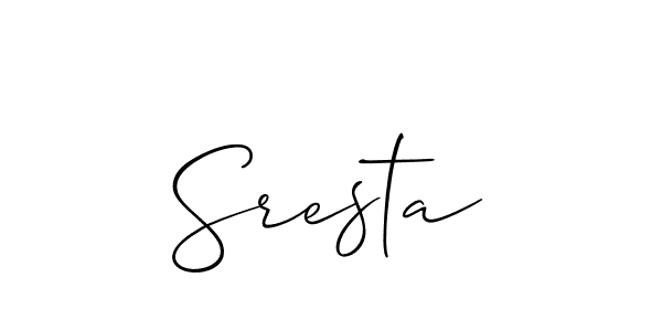 It looks lik you need a new signature style for name Sresta. Design unique handwritten (Allison_Script) signature with our free signature maker in just a few clicks. Sresta signature style 2 images and pictures png