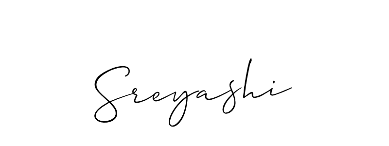 if you are searching for the best signature style for your name Sreyashi. so please give up your signature search. here we have designed multiple signature styles  using Allison_Script. Sreyashi signature style 2 images and pictures png