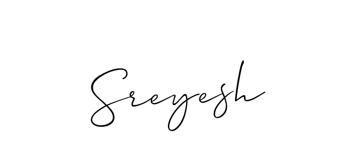 Allison_Script is a professional signature style that is perfect for those who want to add a touch of class to their signature. It is also a great choice for those who want to make their signature more unique. Get Sreyesh name to fancy signature for free. Sreyesh signature style 2 images and pictures png