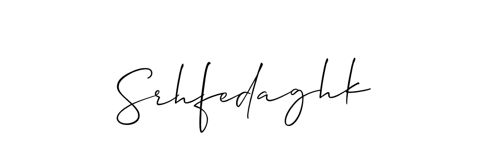 The best way (Allison_Script) to make a short signature is to pick only two or three words in your name. The name Srhfedaghk include a total of six letters. For converting this name. Srhfedaghk signature style 2 images and pictures png