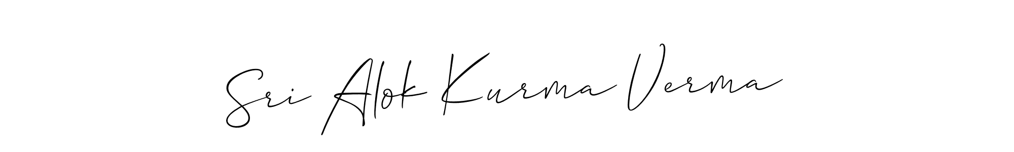 Allison_Script is a professional signature style that is perfect for those who want to add a touch of class to their signature. It is also a great choice for those who want to make their signature more unique. Get Sri Alok Kurma Verma name to fancy signature for free. Sri Alok Kurma Verma signature style 2 images and pictures png