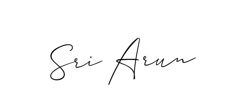 How to make Sri Arun signature? Allison_Script is a professional autograph style. Create handwritten signature for Sri Arun name. Sri Arun signature style 2 images and pictures png