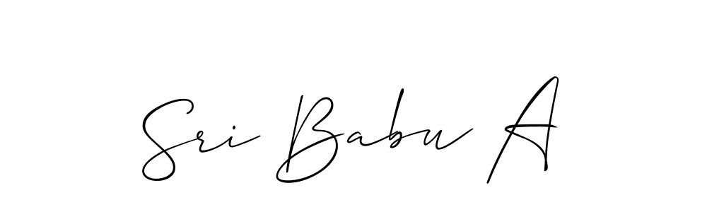 Design your own signature with our free online signature maker. With this signature software, you can create a handwritten (Allison_Script) signature for name Sri Babu A. Sri Babu A signature style 2 images and pictures png