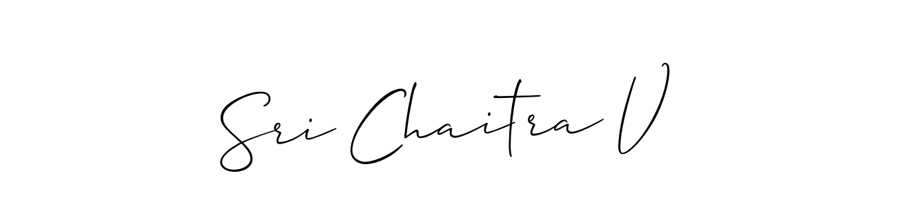 Make a beautiful signature design for name Sri Chaitra V. With this signature (Allison_Script) style, you can create a handwritten signature for free. Sri Chaitra V signature style 2 images and pictures png