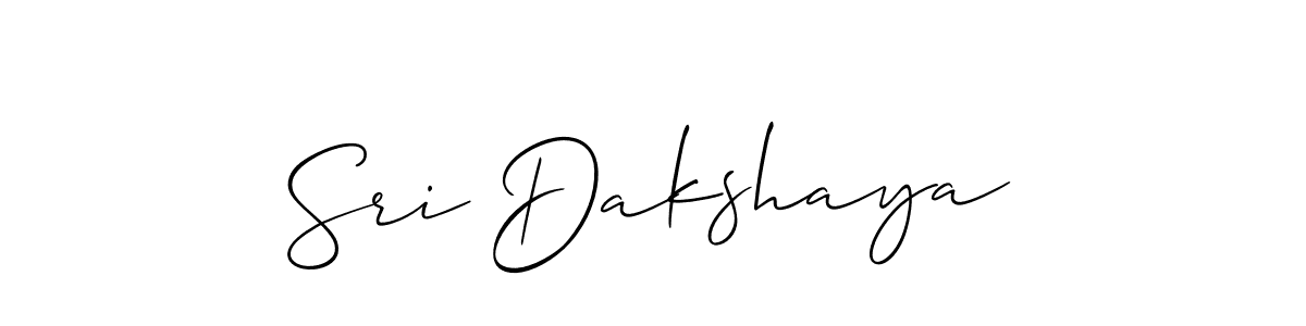 Also You can easily find your signature by using the search form. We will create Sri Dakshaya name handwritten signature images for you free of cost using Allison_Script sign style. Sri Dakshaya signature style 2 images and pictures png