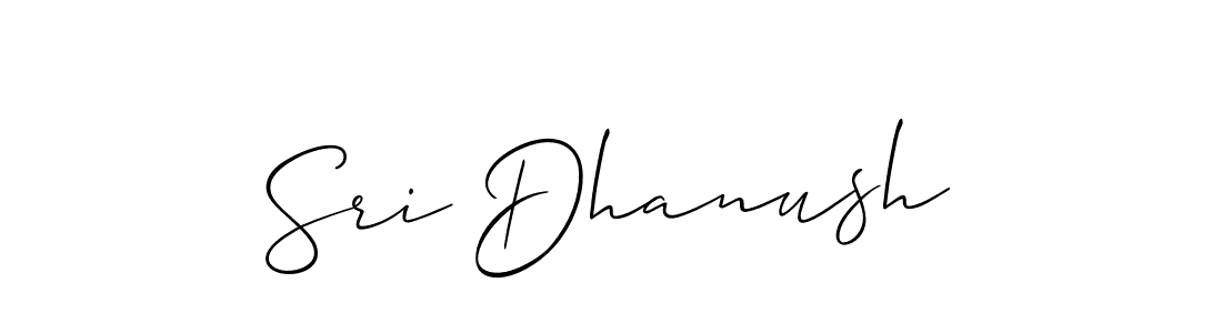 Also You can easily find your signature by using the search form. We will create Sri Dhanush name handwritten signature images for you free of cost using Allison_Script sign style. Sri Dhanush signature style 2 images and pictures png