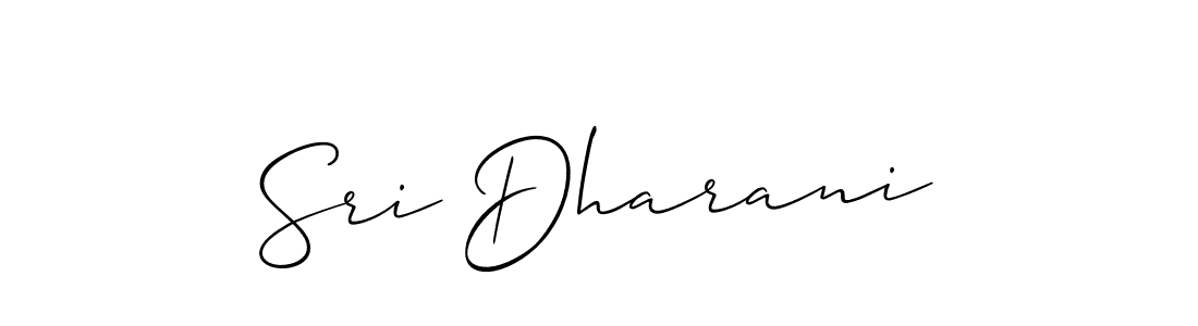 It looks lik you need a new signature style for name Sri Dharani. Design unique handwritten (Allison_Script) signature with our free signature maker in just a few clicks. Sri Dharani signature style 2 images and pictures png