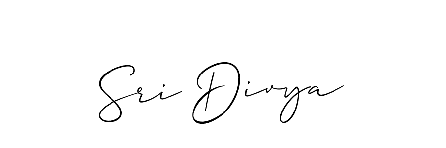 Create a beautiful signature design for name Sri Divya. With this signature (Allison_Script) fonts, you can make a handwritten signature for free. Sri Divya signature style 2 images and pictures png