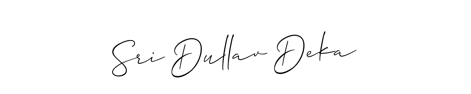 How to Draw Sri Dullav Deka signature style? Allison_Script is a latest design signature styles for name Sri Dullav Deka. Sri Dullav Deka signature style 2 images and pictures png