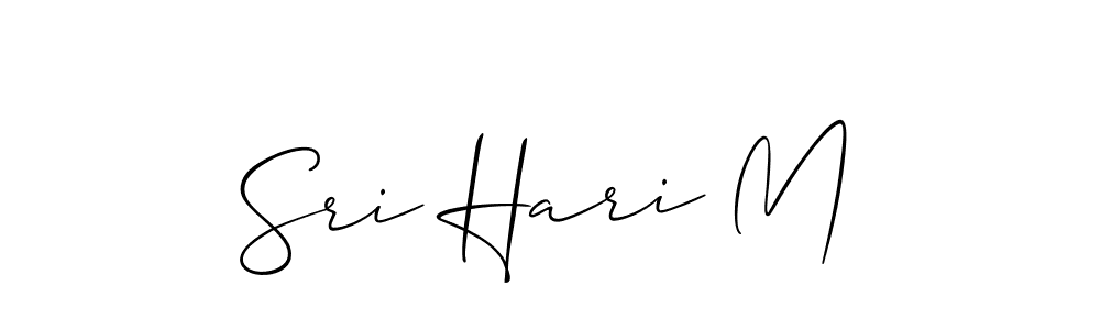 Also You can easily find your signature by using the search form. We will create Sri Hari M name handwritten signature images for you free of cost using Allison_Script sign style. Sri Hari M signature style 2 images and pictures png