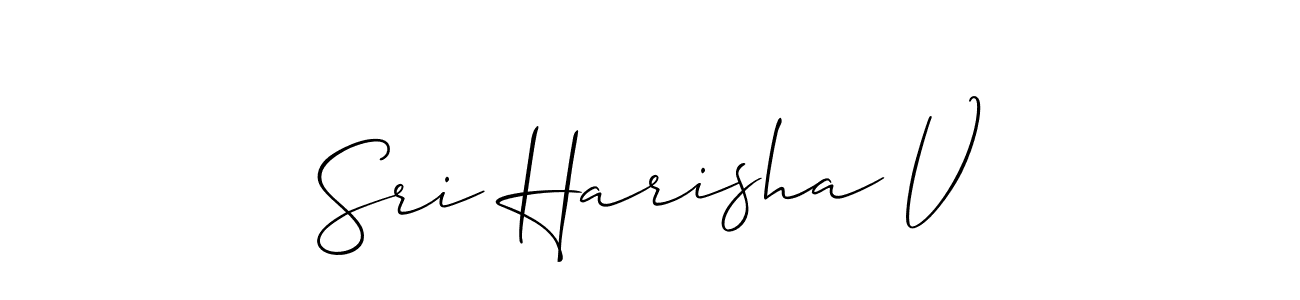 Similarly Allison_Script is the best handwritten signature design. Signature creator online .You can use it as an online autograph creator for name Sri Harisha V. Sri Harisha V signature style 2 images and pictures png