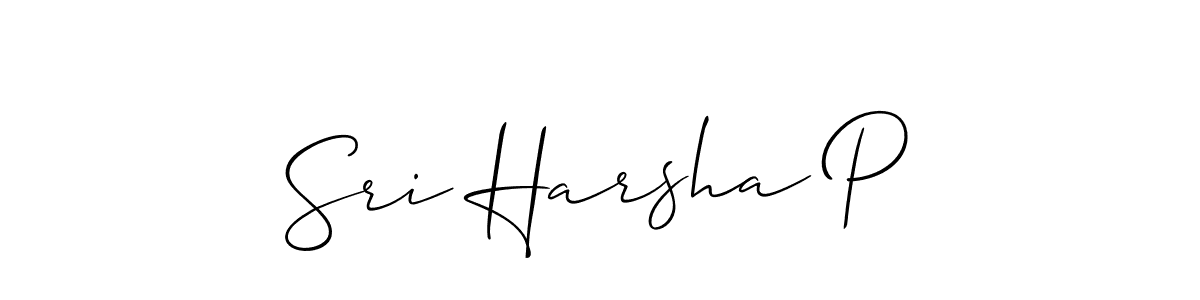 How to make Sri Harsha P name signature. Use Allison_Script style for creating short signs online. This is the latest handwritten sign. Sri Harsha P signature style 2 images and pictures png