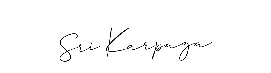 Create a beautiful signature design for name Sri Karpaga. With this signature (Allison_Script) fonts, you can make a handwritten signature for free. Sri Karpaga signature style 2 images and pictures png