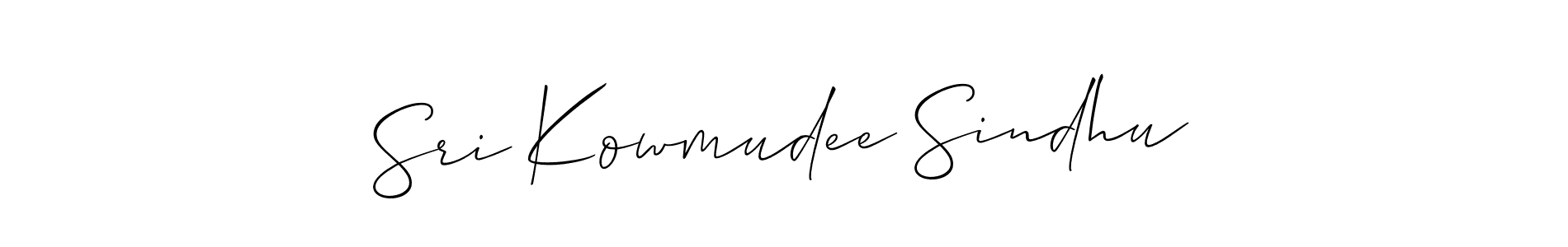 How to make Sri Kowmudee Sindhu signature? Allison_Script is a professional autograph style. Create handwritten signature for Sri Kowmudee Sindhu name. Sri Kowmudee Sindhu signature style 2 images and pictures png