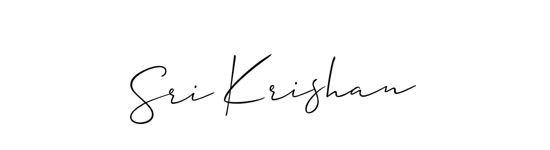 How to make Sri Krishan name signature. Use Allison_Script style for creating short signs online. This is the latest handwritten sign. Sri Krishan signature style 2 images and pictures png