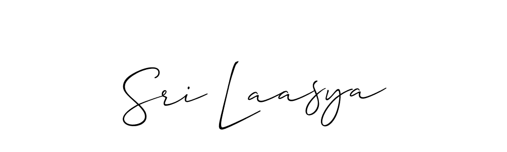 Use a signature maker to create a handwritten signature online. With this signature software, you can design (Allison_Script) your own signature for name Sri Laasya. Sri Laasya signature style 2 images and pictures png