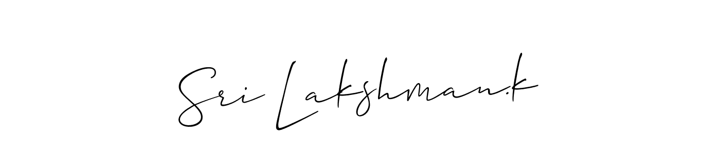 It looks lik you need a new signature style for name Sri Lakshman.k. Design unique handwritten (Allison_Script) signature with our free signature maker in just a few clicks. Sri Lakshman.k signature style 2 images and pictures png