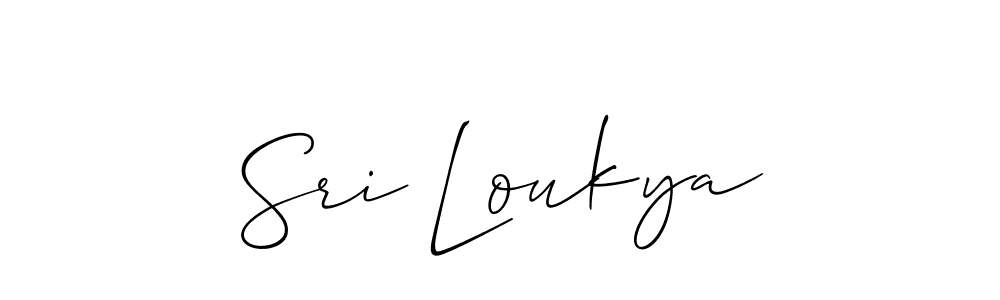 It looks lik you need a new signature style for name Sri Loukya. Design unique handwritten (Allison_Script) signature with our free signature maker in just a few clicks. Sri Loukya signature style 2 images and pictures png