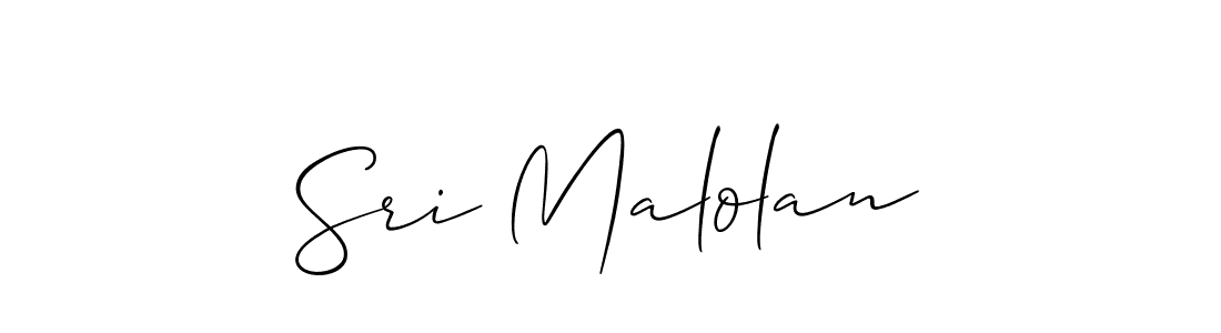 Design your own signature with our free online signature maker. With this signature software, you can create a handwritten (Allison_Script) signature for name Sri Malolan. Sri Malolan signature style 2 images and pictures png