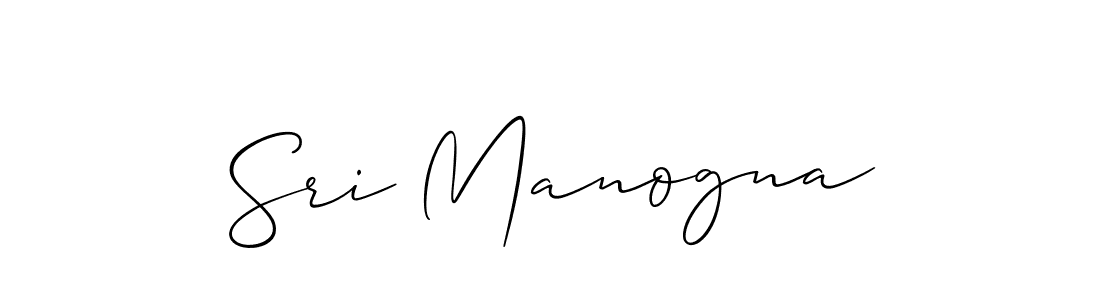 Design your own signature with our free online signature maker. With this signature software, you can create a handwritten (Allison_Script) signature for name Sri Manogna. Sri Manogna signature style 2 images and pictures png