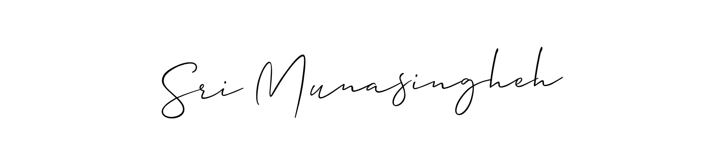 How to make Sri Munasingheh name signature. Use Allison_Script style for creating short signs online. This is the latest handwritten sign. Sri Munasingheh signature style 2 images and pictures png