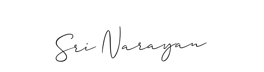 How to make Sri Narayan signature? Allison_Script is a professional autograph style. Create handwritten signature for Sri Narayan name. Sri Narayan signature style 2 images and pictures png