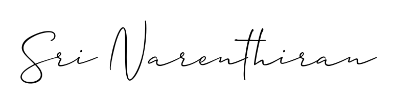 The Allison_Script typeface gives name Sri Narenthiran a refined look. Suitable for certificates, diplomas, and official verification. Sri Narenthiran signature style 2 images and pictures png