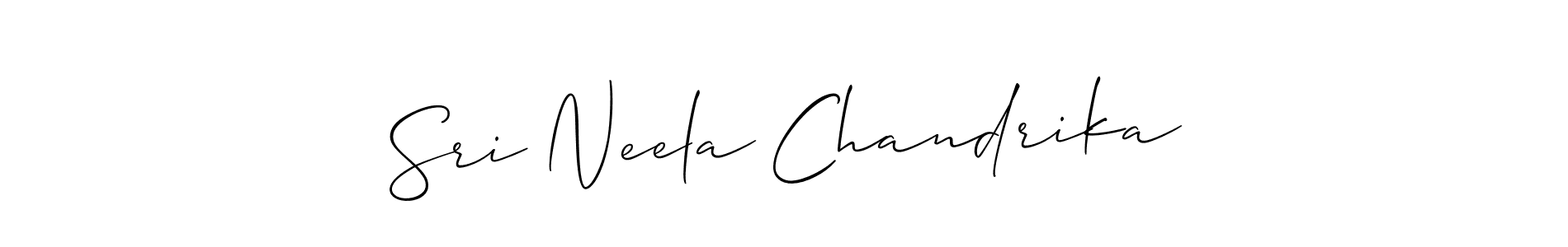 Also You can easily find your signature by using the search form. We will create Sri Neela Chandrika name handwritten signature images for you free of cost using Allison_Script sign style. Sri Neela Chandrika signature style 2 images and pictures png