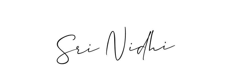 How to make Sri Nidhi name signature. Use Allison_Script style for creating short signs online. This is the latest handwritten sign. Sri Nidhi signature style 2 images and pictures png