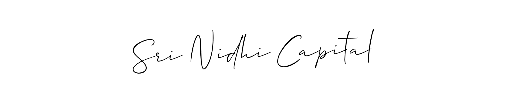 Make a short Sri Nidhi Capital signature style. Manage your documents anywhere anytime using Allison_Script. Create and add eSignatures, submit forms, share and send files easily. Sri Nidhi Capital signature style 2 images and pictures png
