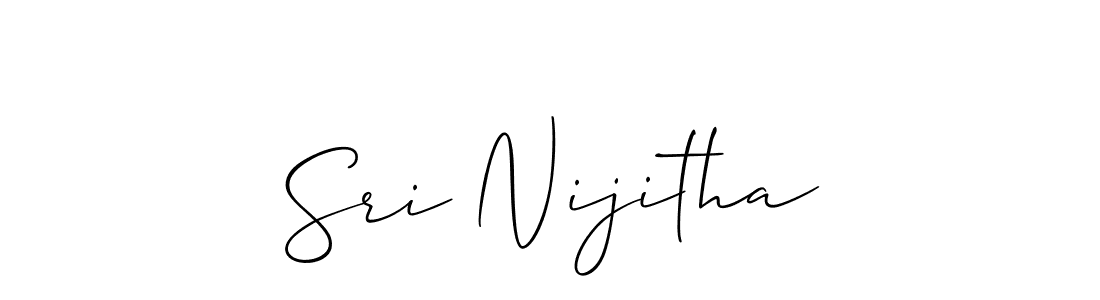 You should practise on your own different ways (Allison_Script) to write your name (Sri Nijitha) in signature. don't let someone else do it for you. Sri Nijitha signature style 2 images and pictures png