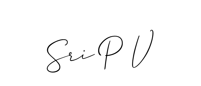 Design your own signature with our free online signature maker. With this signature software, you can create a handwritten (Allison_Script) signature for name Sri P V. Sri P V signature style 2 images and pictures png
