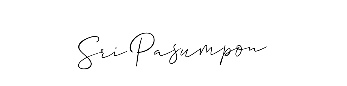 Create a beautiful signature design for name Sri Pasumpon. With this signature (Allison_Script) fonts, you can make a handwritten signature for free. Sri Pasumpon signature style 2 images and pictures png