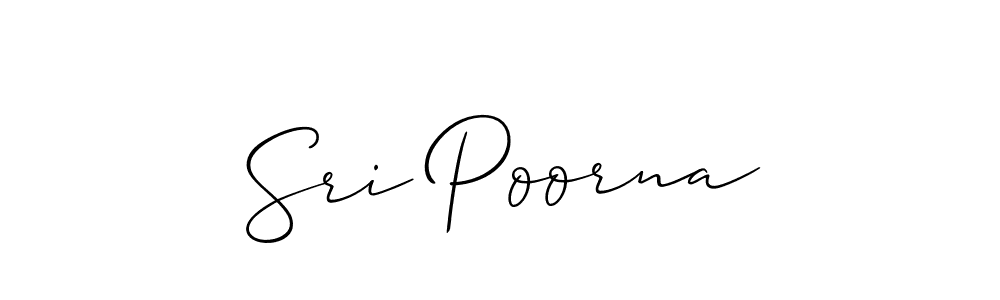 Sri Poorna stylish signature style. Best Handwritten Sign (Allison_Script) for my name. Handwritten Signature Collection Ideas for my name Sri Poorna. Sri Poorna signature style 2 images and pictures png