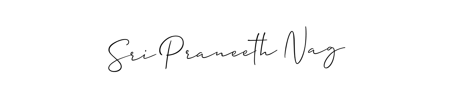 Make a beautiful signature design for name Sri Praneeth Nag. With this signature (Allison_Script) style, you can create a handwritten signature for free. Sri Praneeth Nag signature style 2 images and pictures png