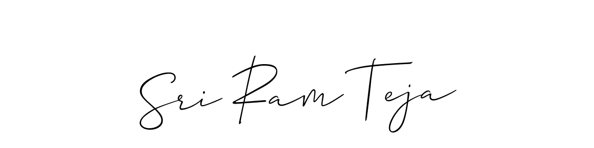Also You can easily find your signature by using the search form. We will create Sri Ram Teja name handwritten signature images for you free of cost using Allison_Script sign style. Sri Ram Teja signature style 2 images and pictures png