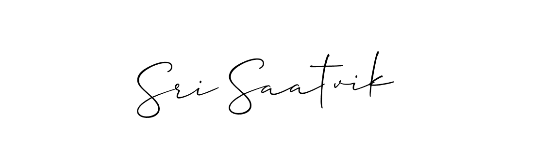 Also You can easily find your signature by using the search form. We will create Sri Saatvik name handwritten signature images for you free of cost using Allison_Script sign style. Sri Saatvik signature style 2 images and pictures png