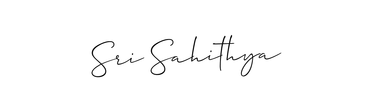 Make a beautiful signature design for name Sri Sahithya. With this signature (Allison_Script) style, you can create a handwritten signature for free. Sri Sahithya signature style 2 images and pictures png