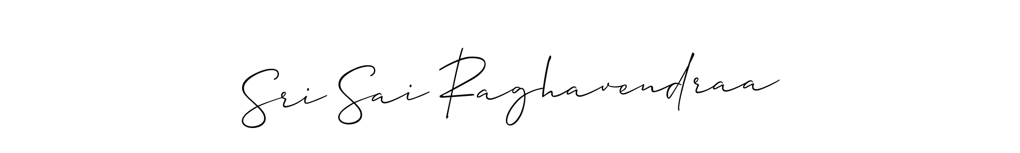 Design your own signature with our free online signature maker. With this signature software, you can create a handwritten (Allison_Script) signature for name Sri Sai Raghavendraa. Sri Sai Raghavendraa signature style 2 images and pictures png