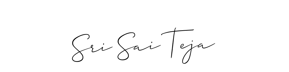 Also You can easily find your signature by using the search form. We will create Sri Sai Teja name handwritten signature images for you free of cost using Allison_Script sign style. Sri Sai Teja signature style 2 images and pictures png